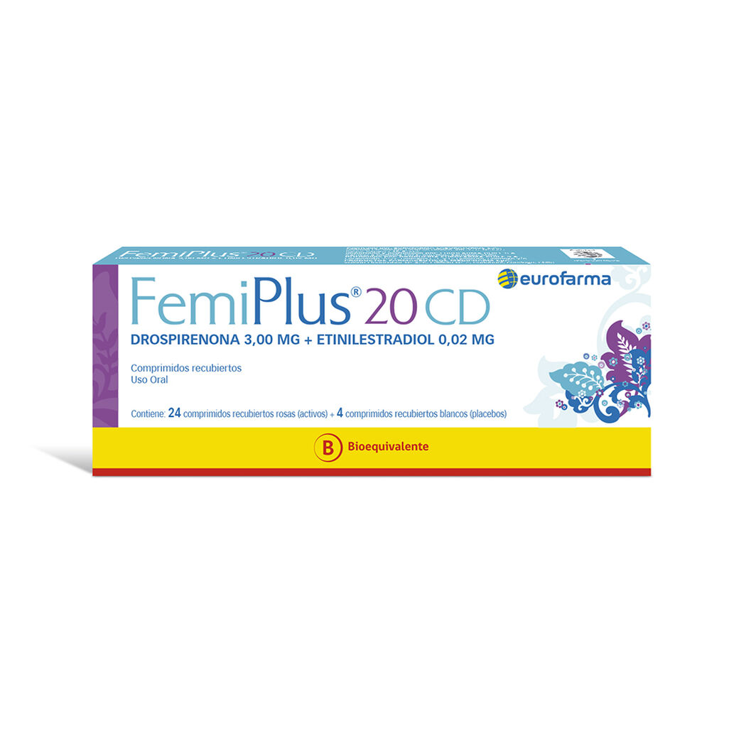 Femiplus 20 CD 28 Comprimidos Recubiertos, , large image number 0