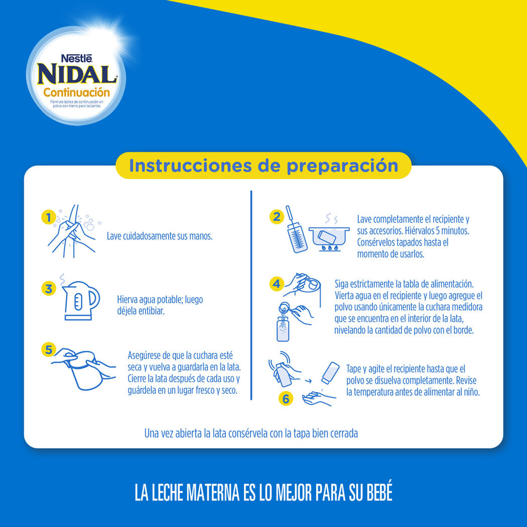 F&oacute;rmula L&aacute;ctea Nidal Continuaci&oacute;n 800 g, , large image number 2