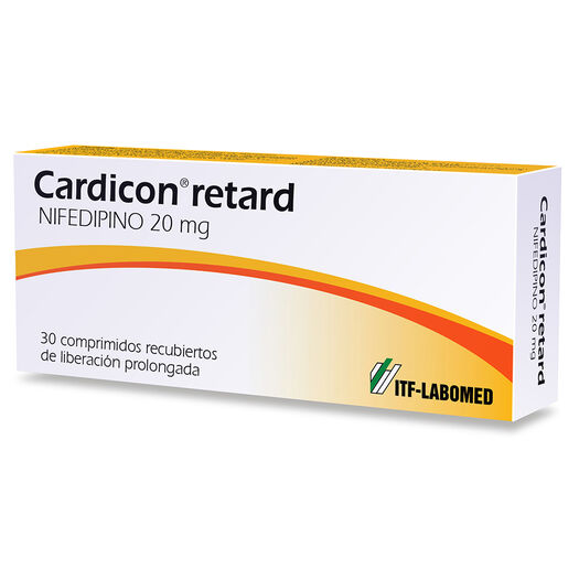 Cardicon Retard 20 mg x 30 Comprimidos Recubiertos de Liberación Prolongada, , large image number 0