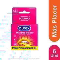 Preservativo Durex M&aacute;ximo Placer 6Un