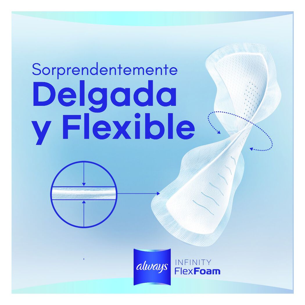 Toalla Higi&eacute;nica Always Infinity Flex Foam Larga con Alas Noche 16 un, , large image number 3