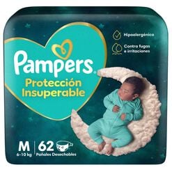 Pa&ntilde;al Pampers Protecci&oacute;n Insuperable Talla M (6-10 kg) 62 Un