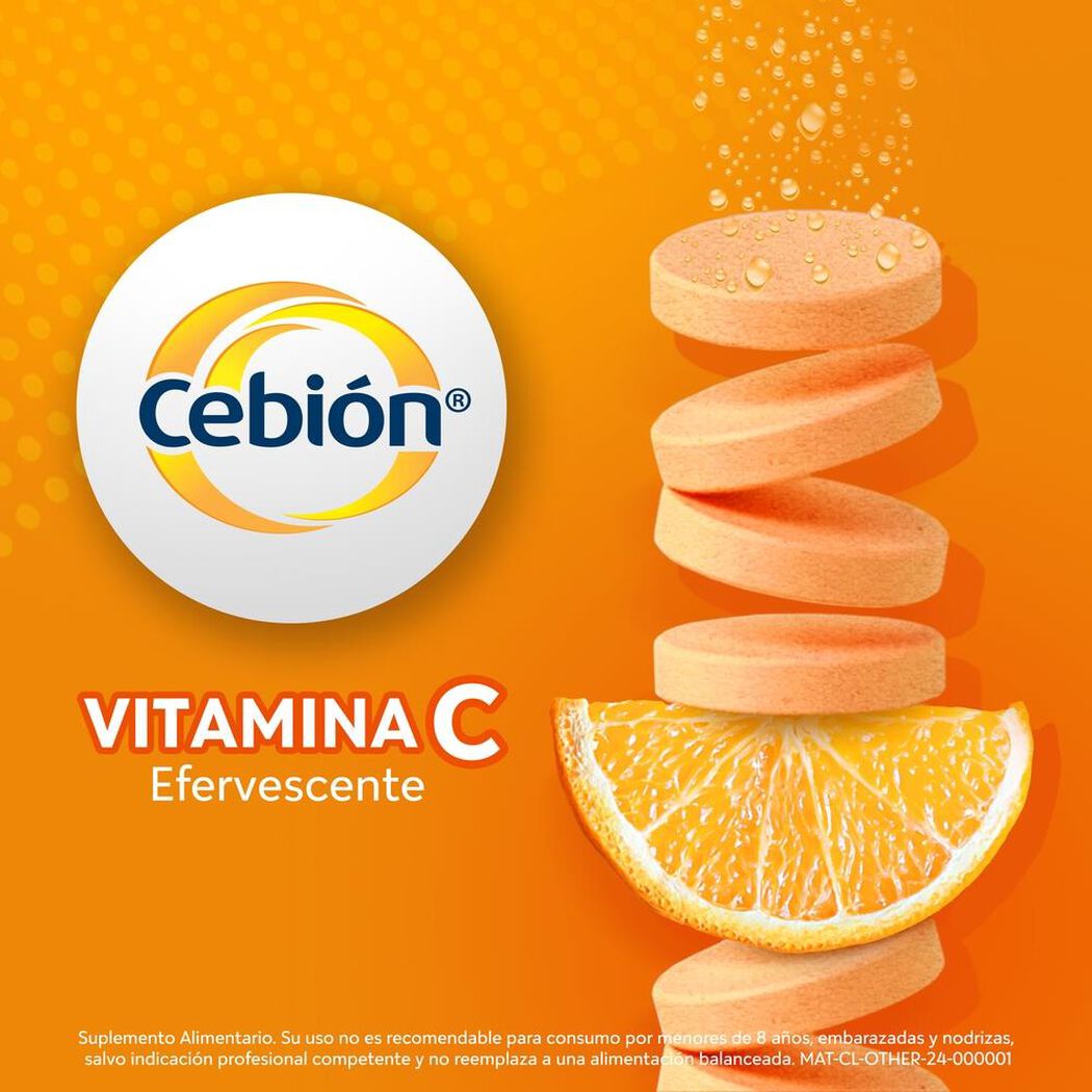 Cebión Vitamina C sabor Naranja x10 Comprimidos Efervescentes, , large image number 3