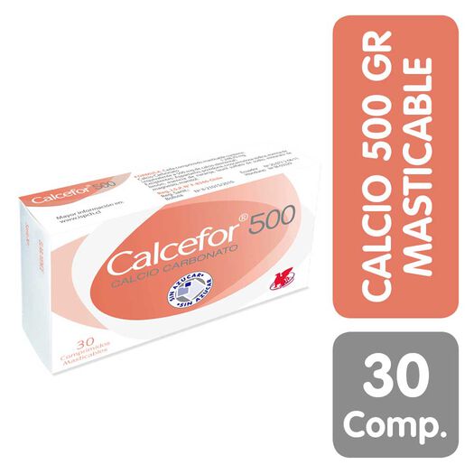 Calcefor 500 mg x 30 Comprimidos Masticables, , large image number 0