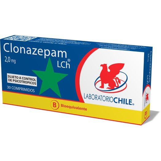 Clonazepam 2 mg Caja 30 Comp. CHILE, , large image number 0