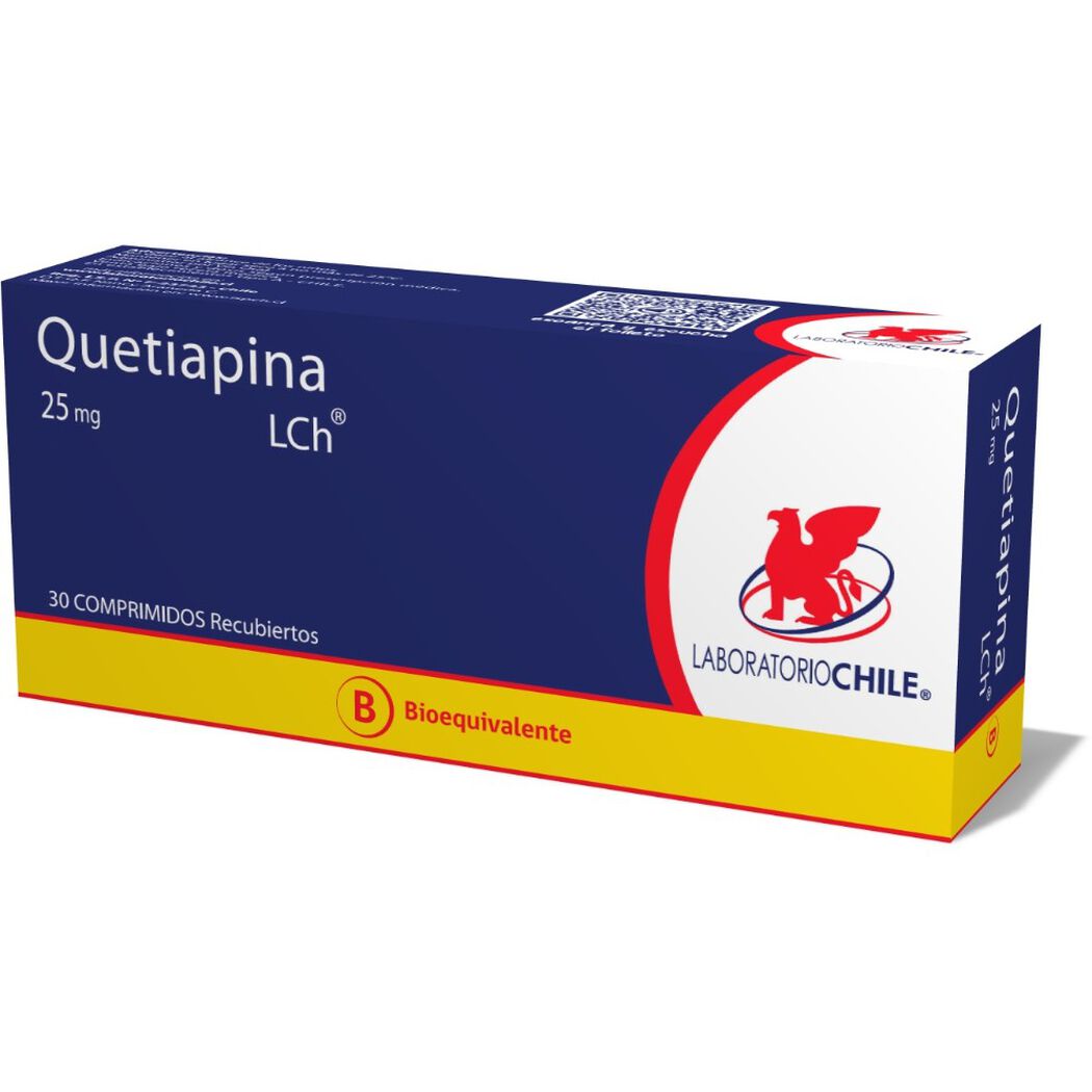 Quetiapina 25 mg x 30 Comprimidos Recubiertos CHILE, , large image number 0