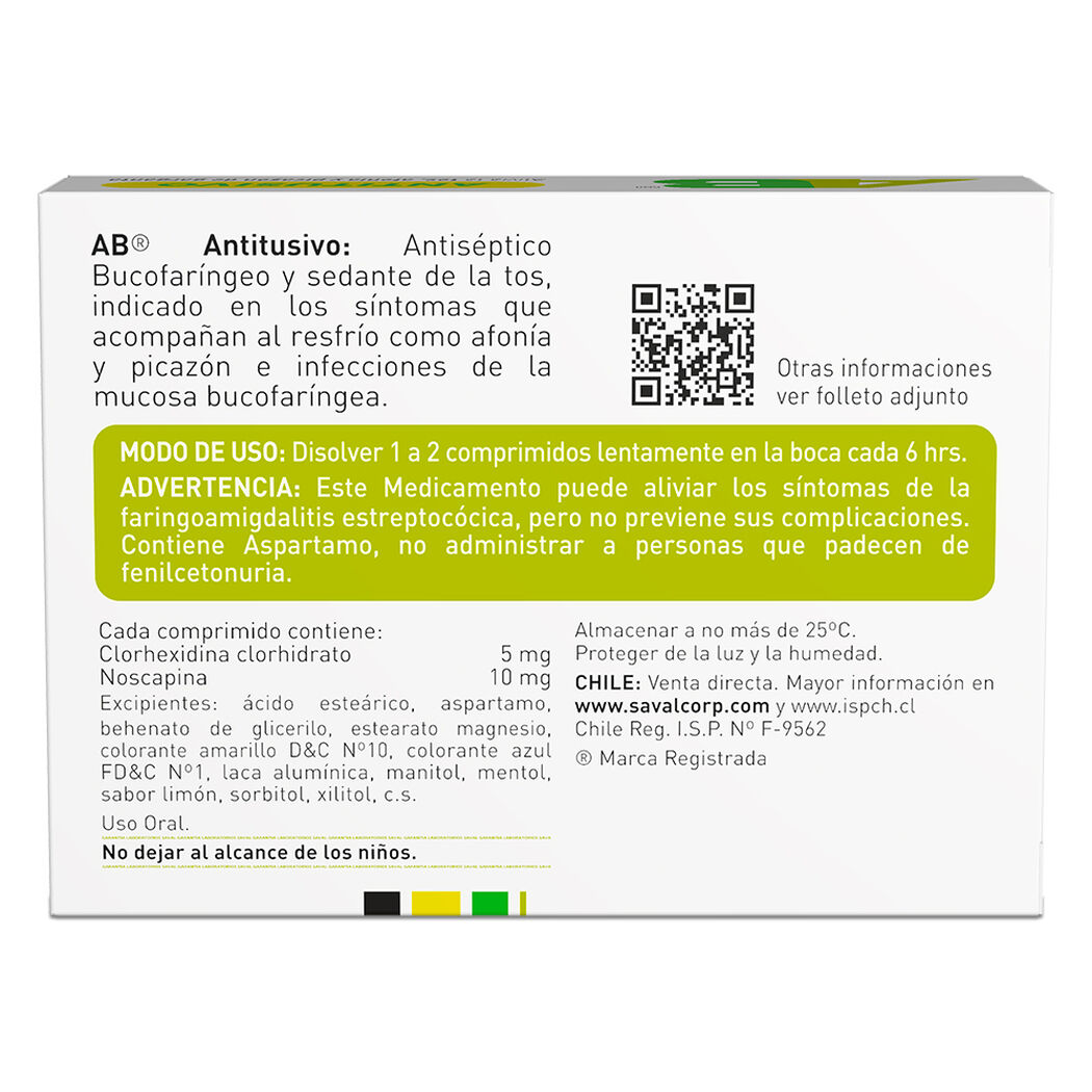 Antitusivo AB 12 Comprimidos Masticables, , large image number 1