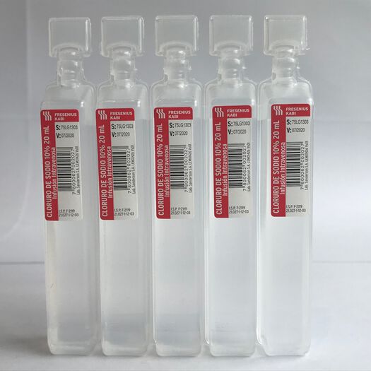 Cloruro de Sodio 10 % x 20 ml x 5 Ampollas Solución Inyectable SANDERSON S.A., , large image number 0