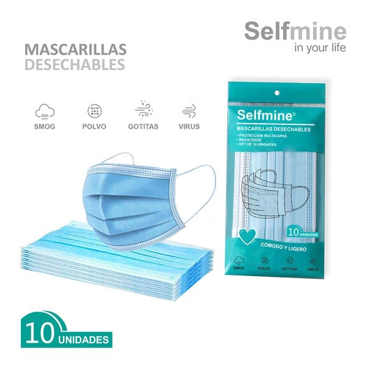 Mascarillas Desechable Selfmine 10 Unid, , large image number 0