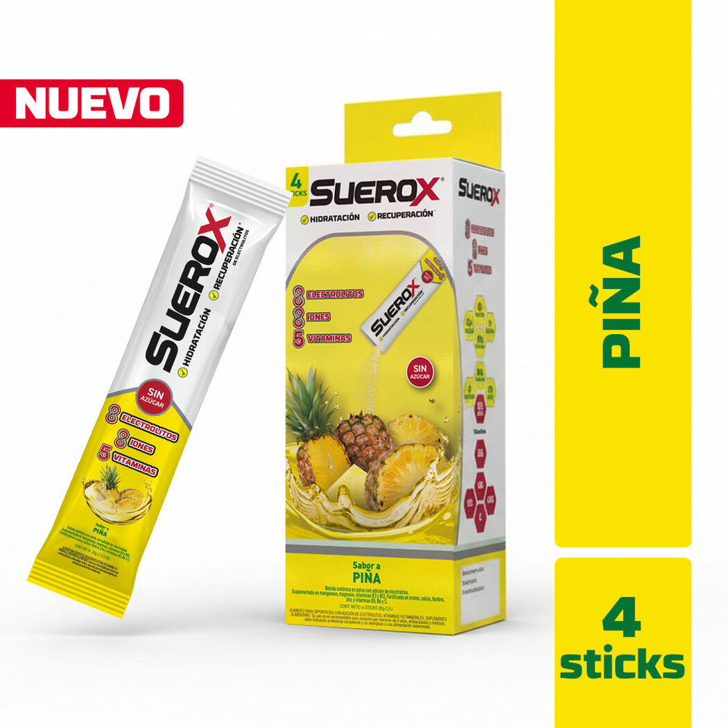 Suerox Polvo Ar&aacute;ndano Pi&ntilde;a Pack 4 Unidades de 80gr, , large image number 0