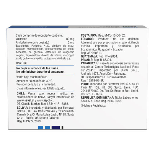 Valaxam 80 mg/5 mg x 30 Comprimidos Recubiertos, , large image number 1