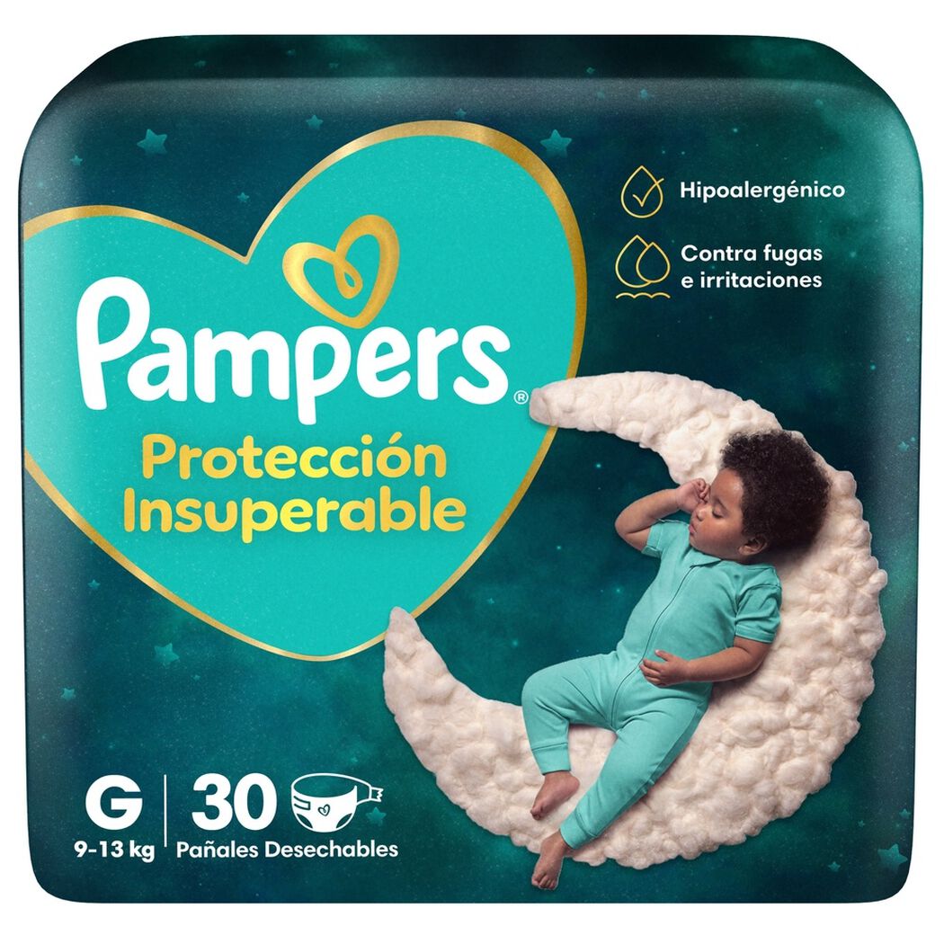 Pa&ntilde;al Pampers Protecci&oacute;n Insuperable Talla G (9-13 kg) 30 Un, , large image number 0