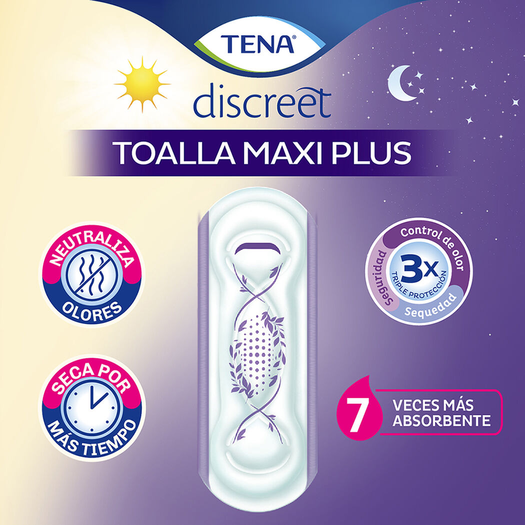 Toalla Higiénica Tena Discreet Maxi Plus 30 un, , large image number 2