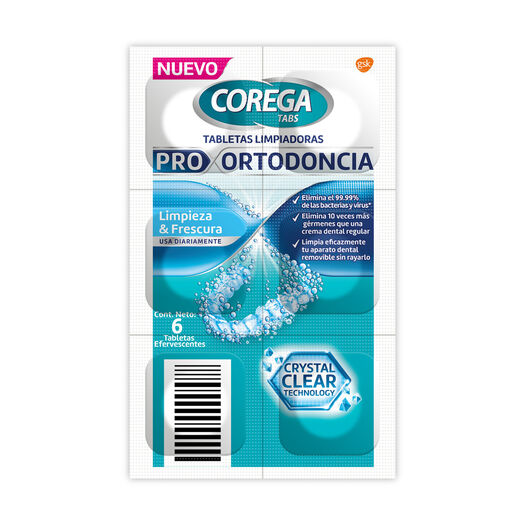 Tabletas Corega Limpiadoras de Protesis Dentales Pro Ortodoncia 30 un, , large image number 1