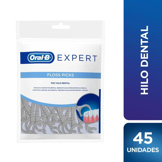 Oral B Hilo Dental Expert Floss Picks x 45 Unidadess, , large image number 0