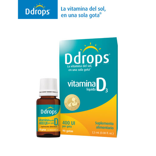 Vitamina D Ddrops 400 Ui X2,5 90 Gotas, , large image number 0