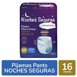 Pa&ntilde;ales Pijamas Pants Noche Seguras 17-30 kg S/M x 16 unidades