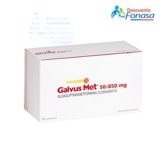 Galvus Met 50 mg/850 mg x 56 Comprimidos Recubiertos, , large image number 0
