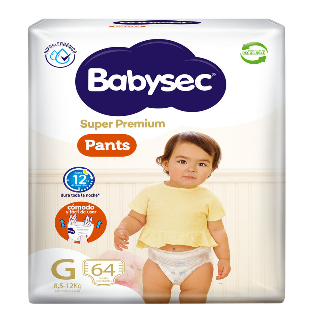 Pañales Babysec Pants Super Premium G 64 un, , large image number 1
