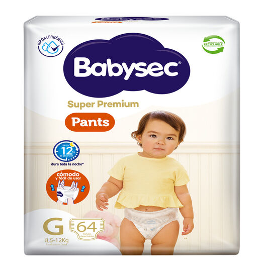 Pañales Babysec Pants Super Premium G 64 un, , large image number 1