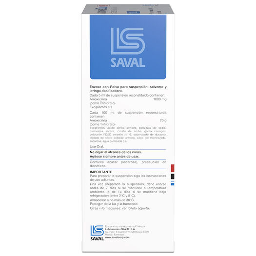 Amoval Duo 1000 mg/5ml x 120 ml Polvo para Suspensión Oral con Solvente, , large image number 1
