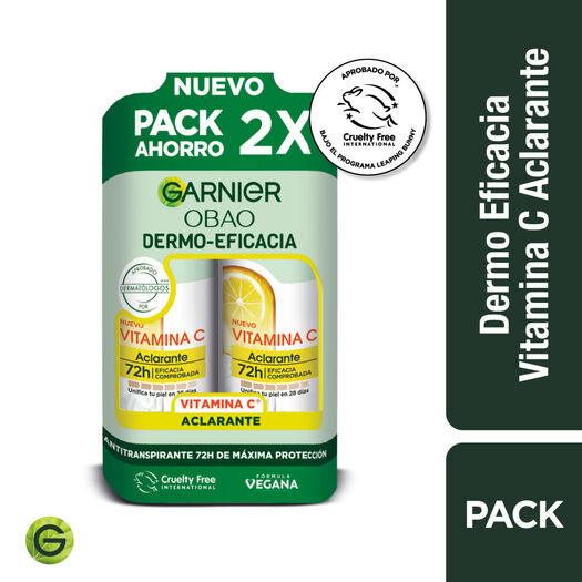 Desodorante Garnier Obao Dermo Eficiencia Vitamina C Aclarante 2 un, , large image number 0
