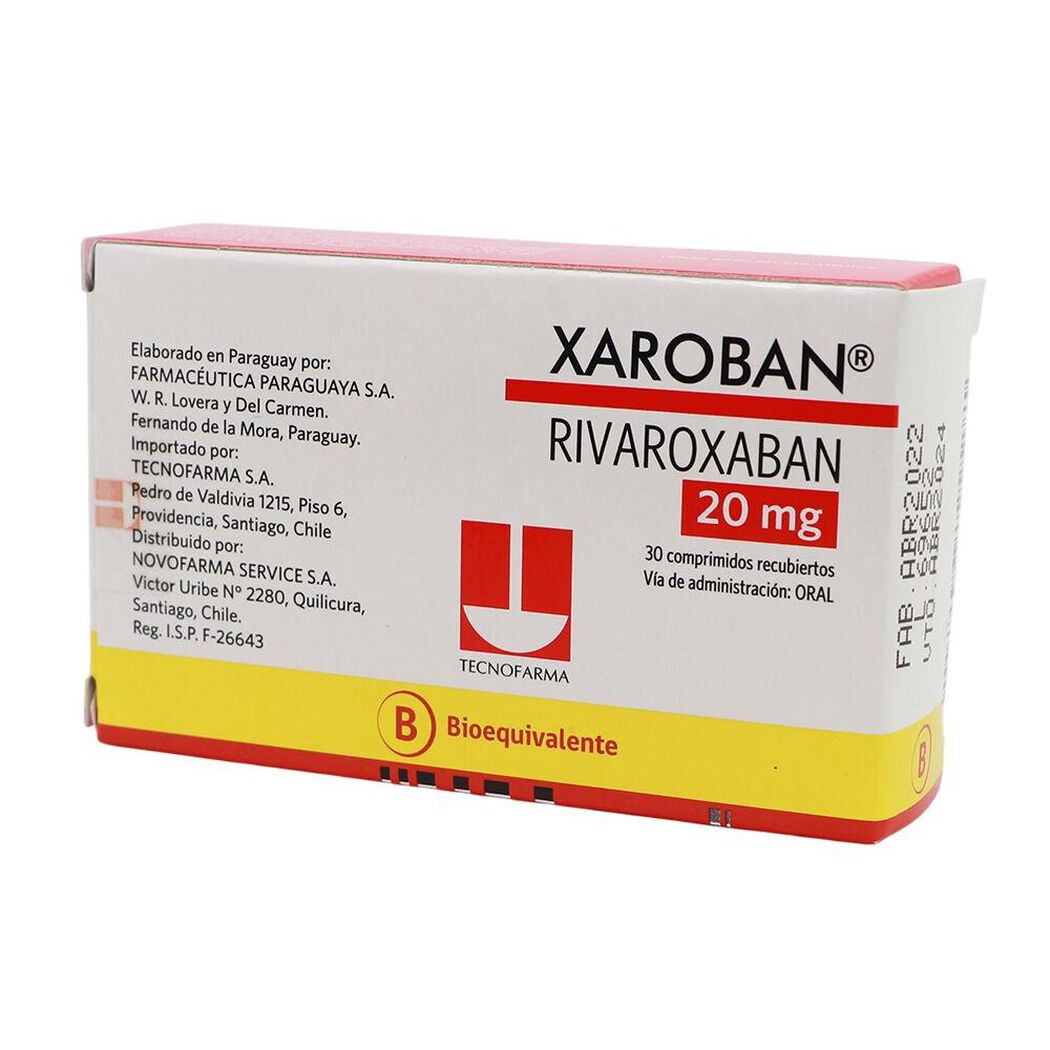 Xaroban 20 mg 30 Comprimidos Recubiertos, , large image number 0