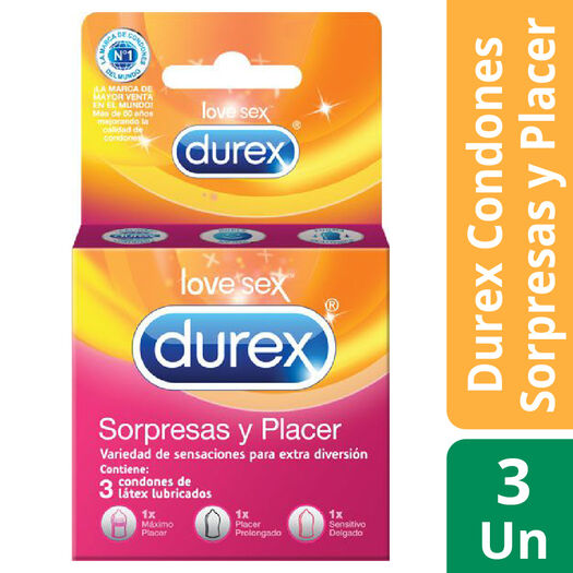 Durex Sorpresa y Placer x 3 Unidades, , large image number 0