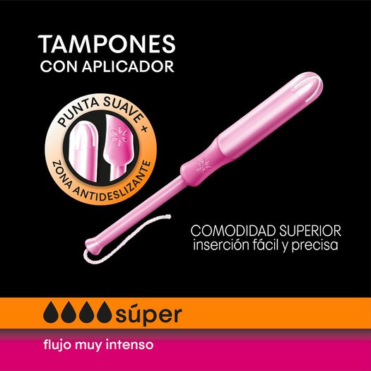 Tampones Kotex Súper con aplicador 8 un, , large image number 1
