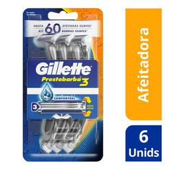 Gillette Maquina De Afeitar Prestobarba 3 x 6 Unidades