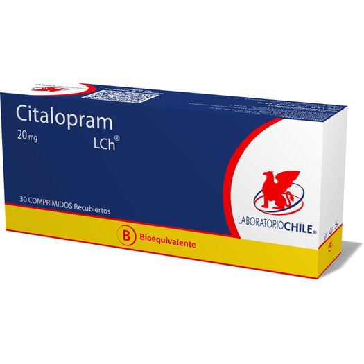 Citalopram 20 mg x 30 Comprimidos CHILE, , large image number 0