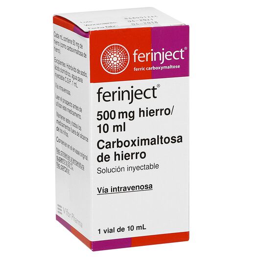 Ferinject 500 mg/10 mL x 1 Frasco Ampolla Solución Inyectable, , large image number 0