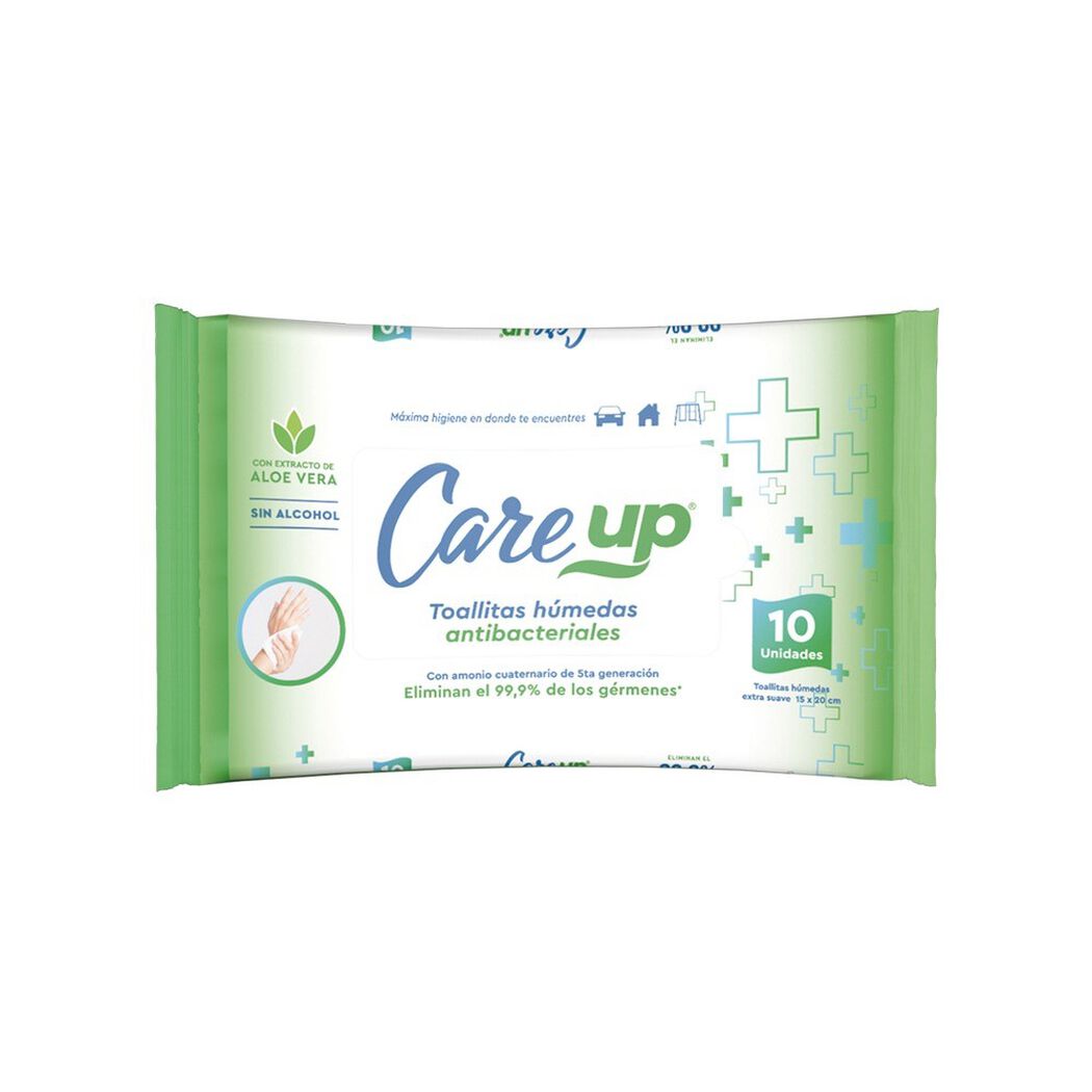 Toalla Húmeda Antibacterial Care Up 10Un, , large image number 0