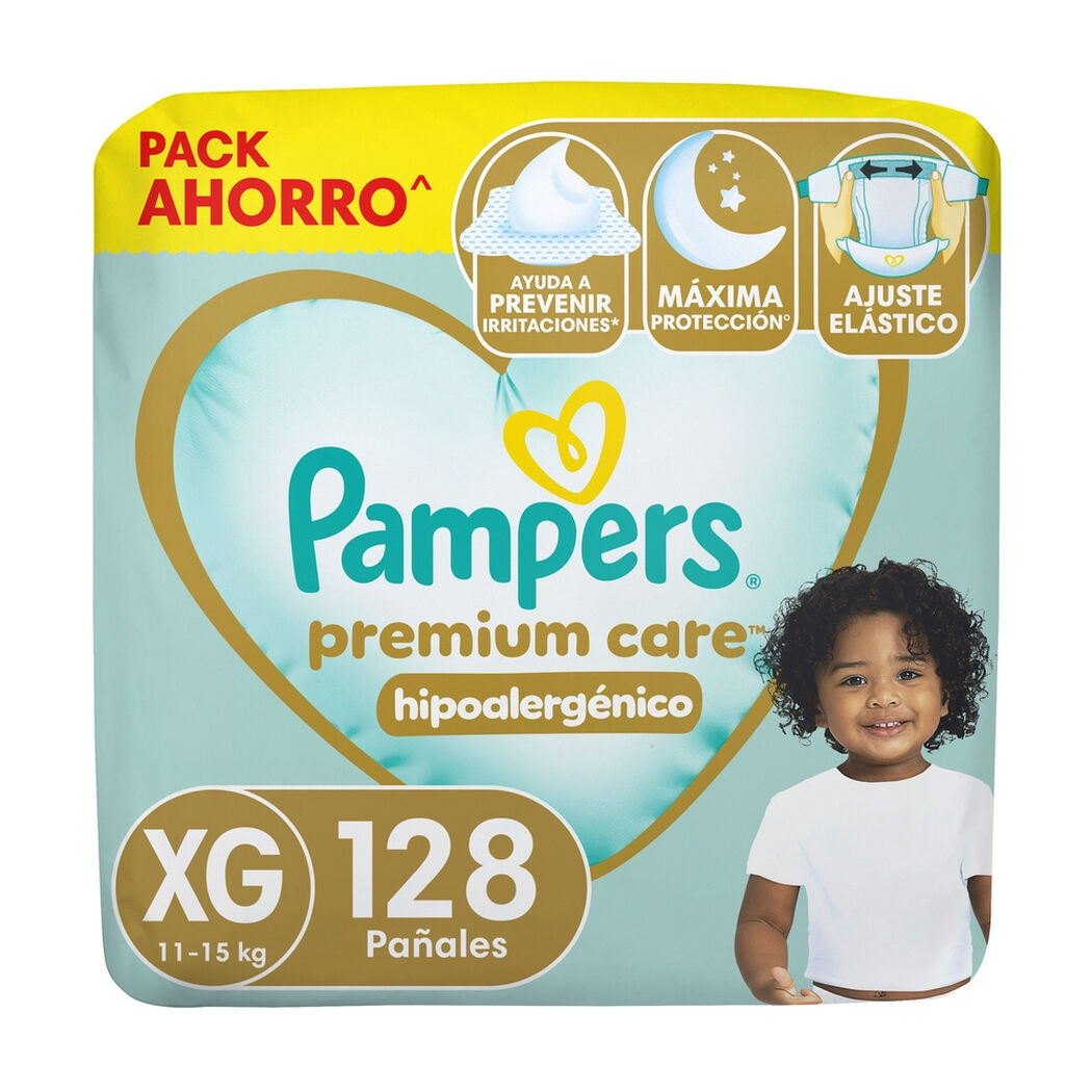 Pa&ntilde;ales Pampers Premium Care Hipoalerg&eacute;nico XG 128 un, , large image number 0