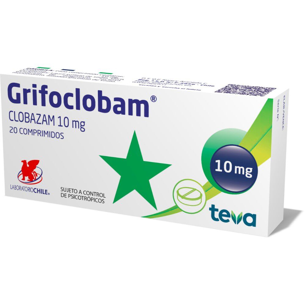 Grifoclobam 10 mg Caja 20 Comp. Farmacias Ahumada