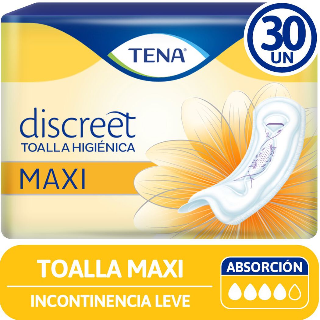 Toalla Higienica Tena Incontinencia Leve Maxi 30 Un, , large image number 0