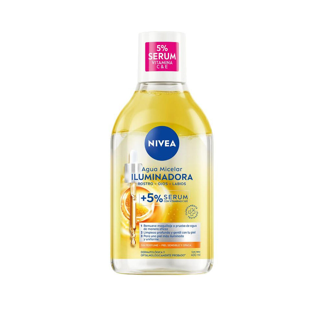 Agua Micelar Facial Iluminadora Nivea 400 ml, , large image number 1