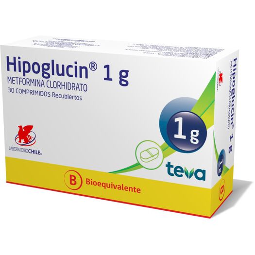 Hipoglucin 1000 mg x 30 Comprimidos Recubiertos, , large image number 0