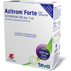 Azitrom Forte 400 mg/5 mL x 20 mL Polvo para Suspensión Oral con Solvente