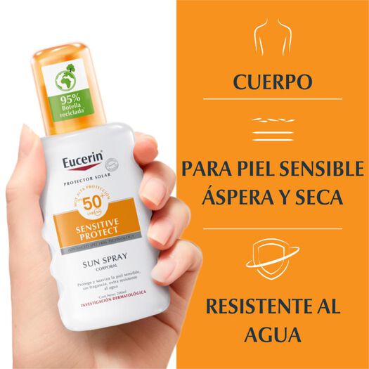 Protector Solar Eucerin Spray Corporal FPS 50+ 200 mL, , large image number 3