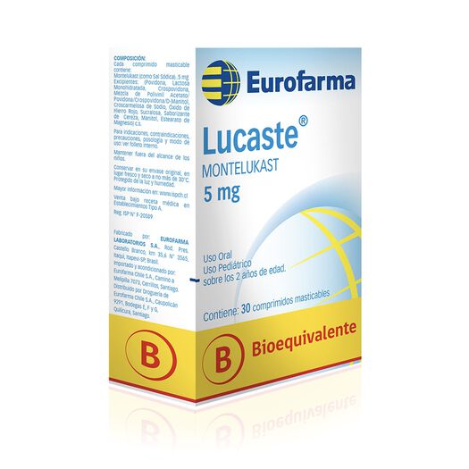 Lucaste 5 mg x 30 Comprimidos Masticables, , large image number 0