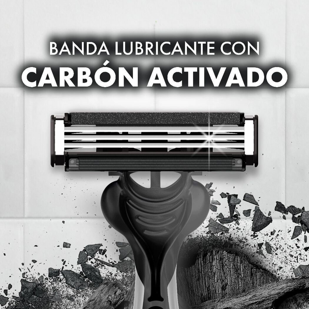 M&aacute;quina de Afeitar Gillette Prestobarba 3 Carbono 2 un, , large image number 2