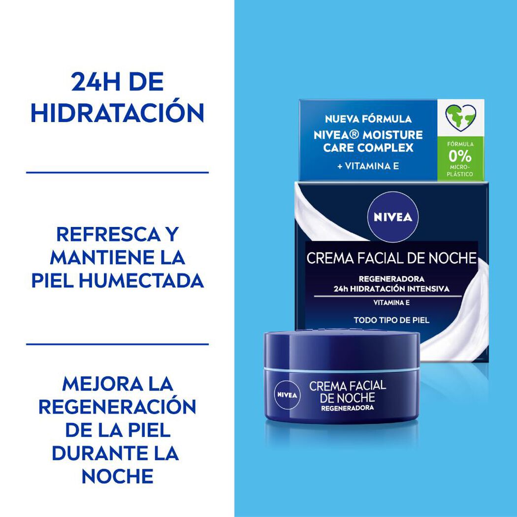 CREMA FACIAL HIDRATANTE REGENERADORA NOCHE NIVEA 50ML, , large image number 1