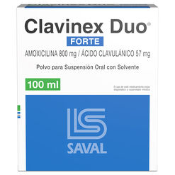 Clavinex Duo Forte 800 mg/57 mg/5 ml x 100 ml Polvo para Suspensión Oral con Solvente