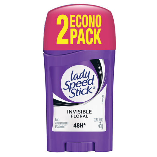 Desodorante Antitranspirante en Barra Lady Speed Stick Invisible Floral 45g 2 u, , large image number 1