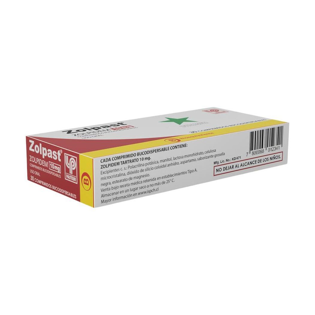 Zolpast 10 mg Caja 30 Comp. Bucodispersables, , large image number 1