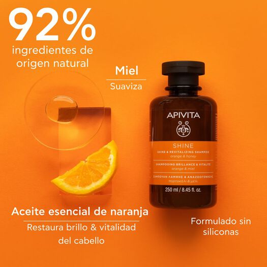 Shampoo Apivita Brillo Revitalizante 250 mL, , large image number 1