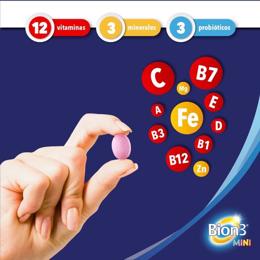 Multivitamínico Bion3 Mini sabor Frambuesa 60 Comprimidos Masticables, , large image number 4