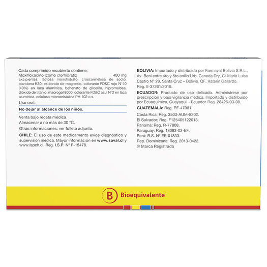 MOXAVAL Moxifloxacino 400 mg 7 comprimidos, , large image number 1