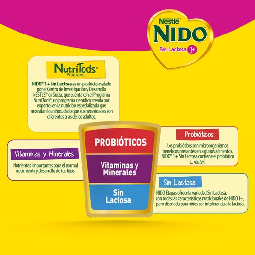 Fórmula Láctea Nido Etapa 1+ Sin Lactosa 1560g , , large image number 1